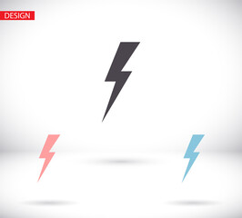 Lightning, electric power vector logo design element. Energy and thunder electricity symbol concept. Lightning bolt sign in the circle. Splash vector emblem template.