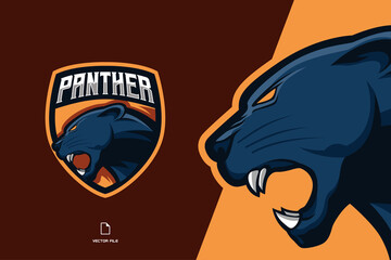 panther head mascot esport logo for sport team template illustration © eryusan