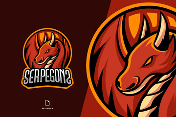 red dragon mascot character cartoon sport logo for game team illustration
