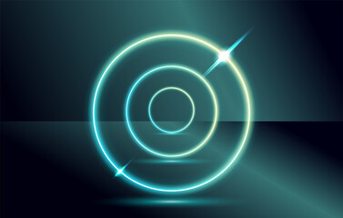 futuristic target or portal with circle neon glow. vector illustration