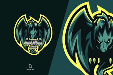 green dragon mascot esport logo for sport game team illustration © eryusan