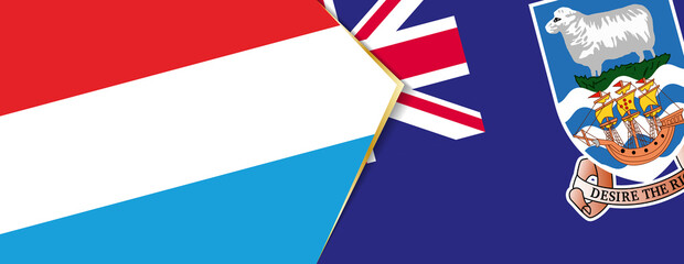 Luxembourg and Falkland Islands flags, two vector flags.