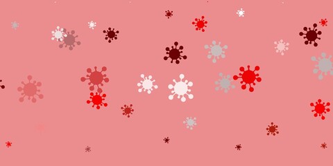 Light red vector template with flu signs.