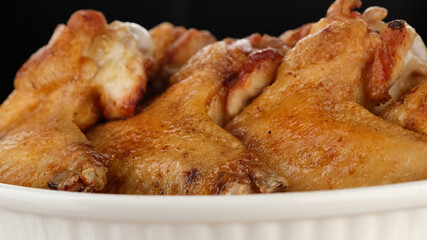 fried chicken wings close up