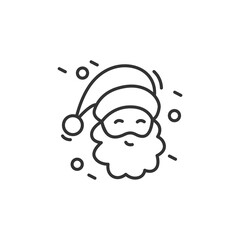 Santa Claus line icon. New year celebration. Celebrating moments, details and festive decorations. Christmas and New Year holidays concept. Isolated vector illustration. Editable stroke 