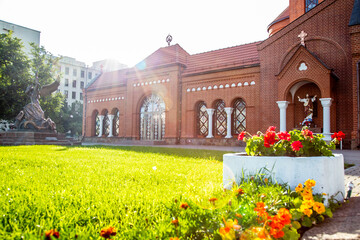 The Church of Saints Simon and Helena which is located on the main square of Minsk