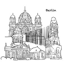 Obraz premium Famous buildings of Berlin