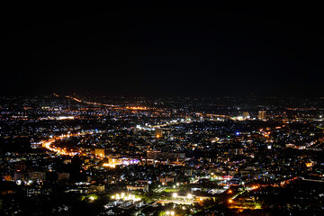 Night cityscape panorama at Chiang Mai, Thailand