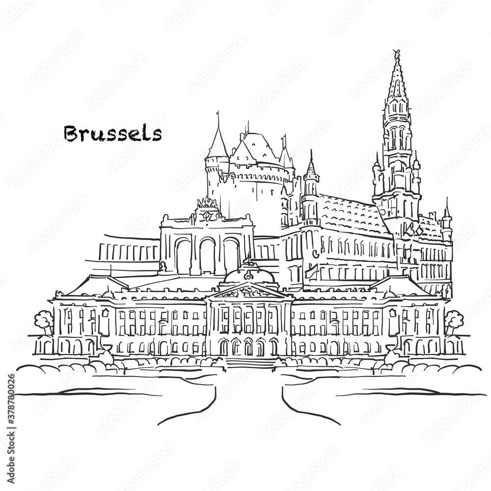 Canvas Prints Famous buildings of Brussels