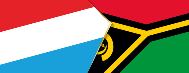 Luxembourg and Vanuatu flags, two vector flags.