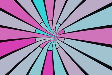 Abstract Futuristic pink blue speed tunnel 3d rendering