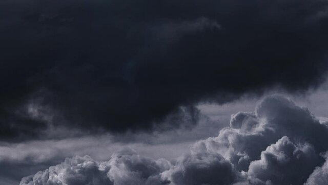 a thunderstorm in a dark cloud of gray, Cumulus cloud