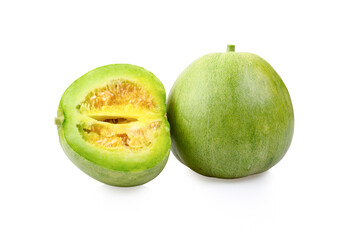 Melon apple on white background