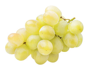 Fresh grapes isolated on white background with clipping pass
