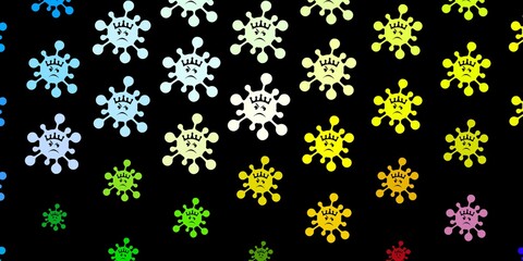 Fototapeta na wymiar Dark multicolor vector template with flu signs.