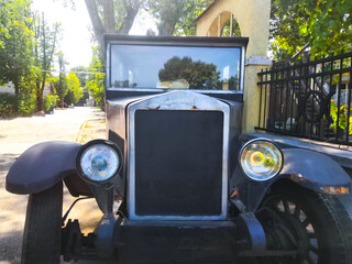 Beautiful shiny old model black car © Anna