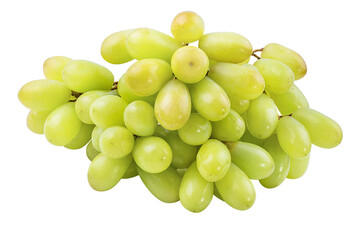 Fresh grapes isolated on white background with clipping pass