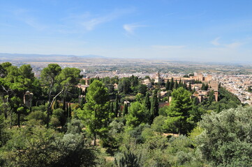 Fototapeta na wymiar Alhambra palace and fortress of Granada, Andalusia, Spain
