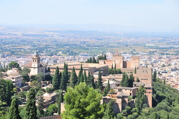 Fototapeta na wymiar Alhambra palace and fortress of Granada, Andalusia, Spain