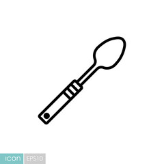 Large spoon vector icon. Kitchen appliances
