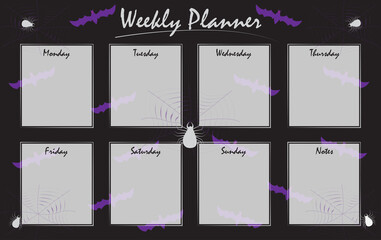 Halloween themed weekly planner