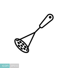 Potato masher vector icon. Kitchen appliances