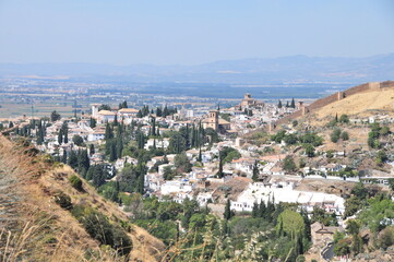 Fototapeta na wymiar Zirid (11th century), amazigh-arabic city walls of Granada, Albaicin, Andalusia, Sacromonte