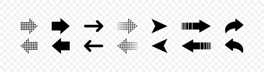 Arrow icon. Arrows vector icons, isolated. Arrows right and left. Vector illustration