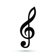 treble clef on white background