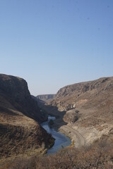 view of the river akyaka kanyonu kars