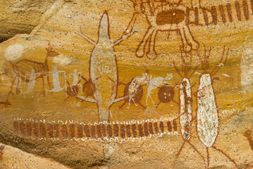 Ilumina&ccedil;&atilde;o Noturna de painel de pinturas rupestres do Boqueir&atilde;o da Pedra Furada- Parque Nacional da Serra da Capivara