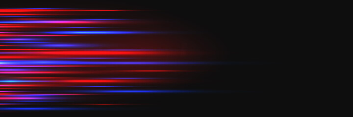 Glare and glow speed on dark horizontal background