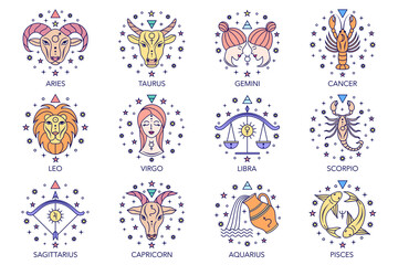 Collection of zodiac signs