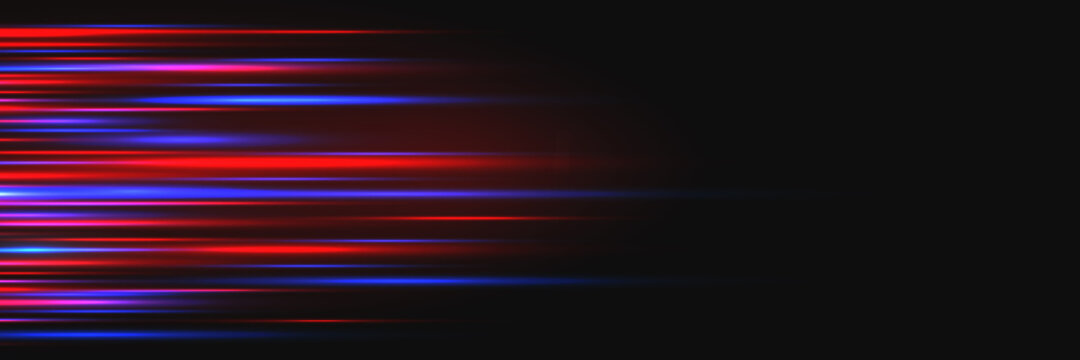 Glare and glow speed on dark horizontal background