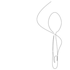 Spoon on white background. Line drawing. Vector illustration