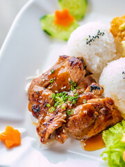 Chicken rice and vegetable