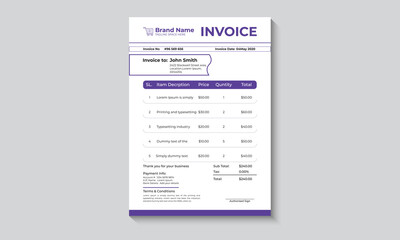 Corporate Business Invoice Design Template 