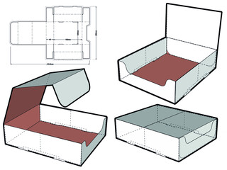 Counter display stand  (Internal measurement 15x12x4 cm) and Die-cut Pattern. The .eps file is full scale and fully functional. Prepared for real cardboard production.