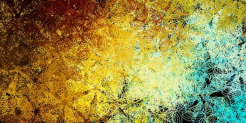 Dark blue, yellow vector layout with circle shapes.