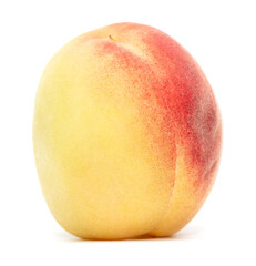 Ripe peach isolated on a white background.