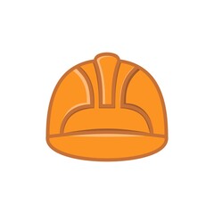labor safety helmet flat icon