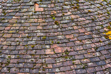 Seamless roof texture of flat red shingles