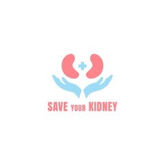 medical kidney logo. Illustration art of a kidney logo with isolated background