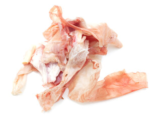 Lamb fat with meat isolated on a white background.