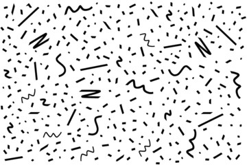 Abstract seamless vector background, black geometric shapes backdrop. Irregular lines pattern of geometric abstract figures, black and white seamless vector for banner, poster, paper, cover or flyer