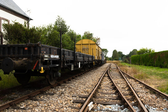Old cargo train and railways