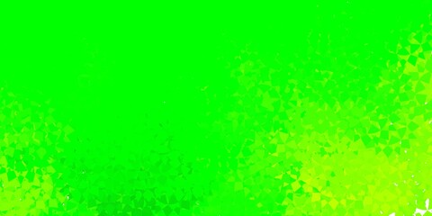 Light green, yellow vector texture with random triangles.