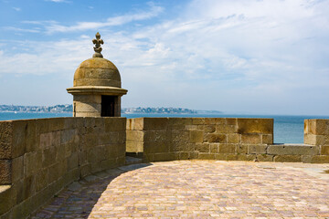 ramparts and turret in Saint Malo, Brittany, France