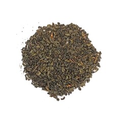 Large leaf green tea isolated on white background