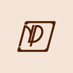 Outstanding professional elegant trendy awesome artistic brown color Nd initial based Alphabet icon logo.